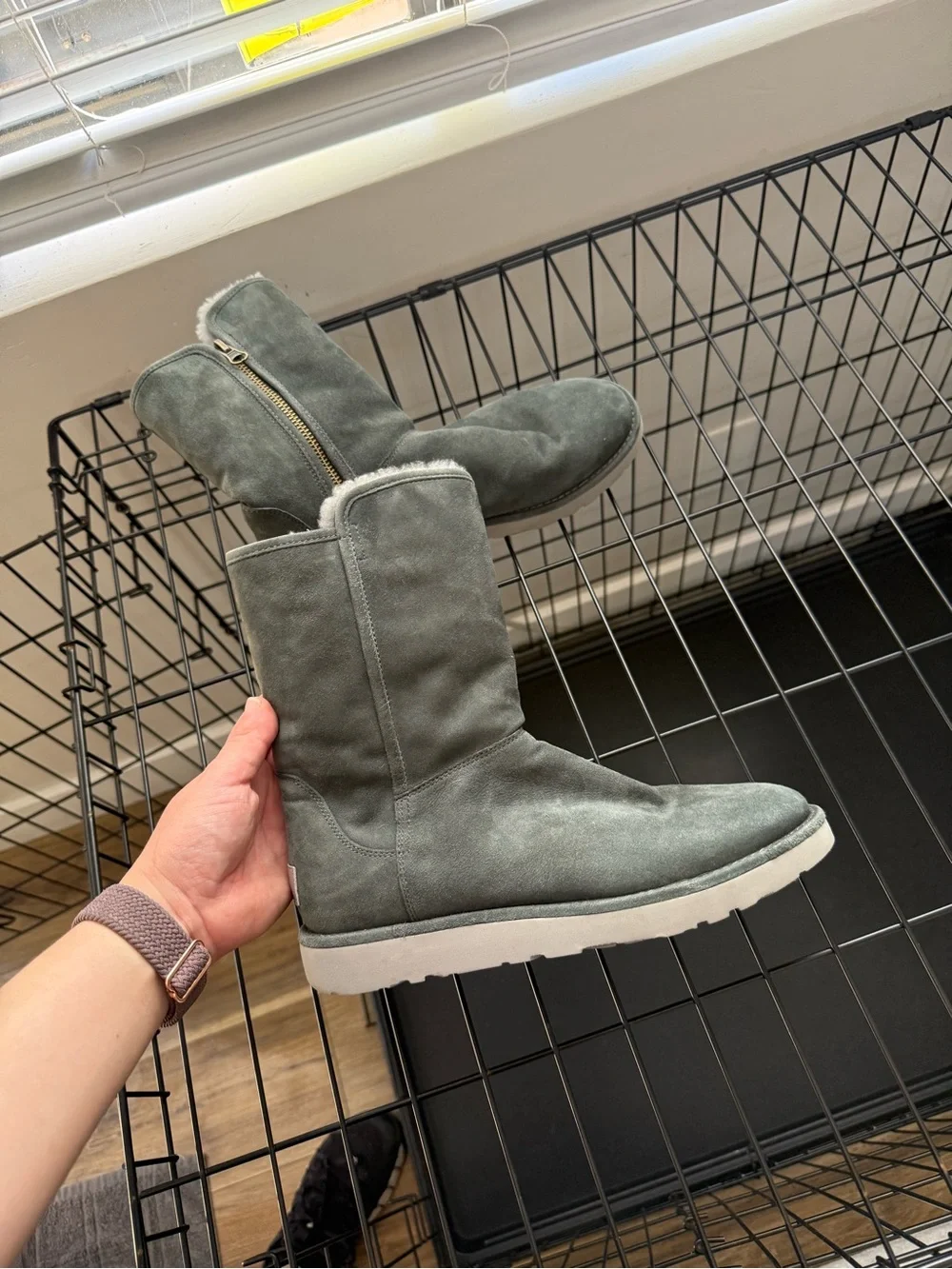 UGG Women's Mid-Calf Suede Boot in Gray